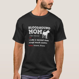 女性のブラッドハウンド犬が愛犬を育てるヴィンテージ- MOMおもしろい Tシャツ