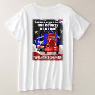 女性のプラスサイズTacticalCivics.com Trucker T-Shi プラスサイズTシャツ