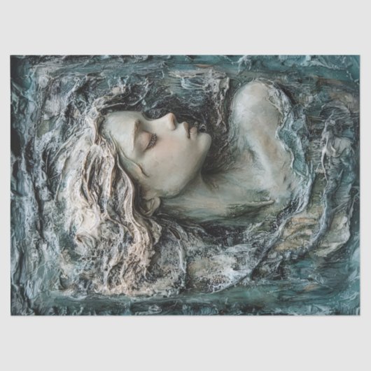 女性のプロフィールの切り離しの彫刻 薄葉紙 (正面)