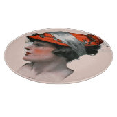 女性のプロフィール カッティングボード (角)