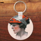 女性のプロフィール キーホルダー (正面)