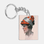 女性のプロフィール キーホルダー (正面左)