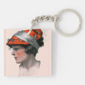 女性のプロフィール キーホルダー (裏面)