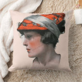 女性のプロフィール クッション (ブランケット)