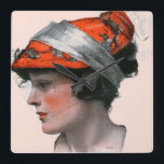 女性のプロフィール スクエア壁時計<br><div class="desc">アーティスト：Neysa McMein |女性のプロフィール</div>