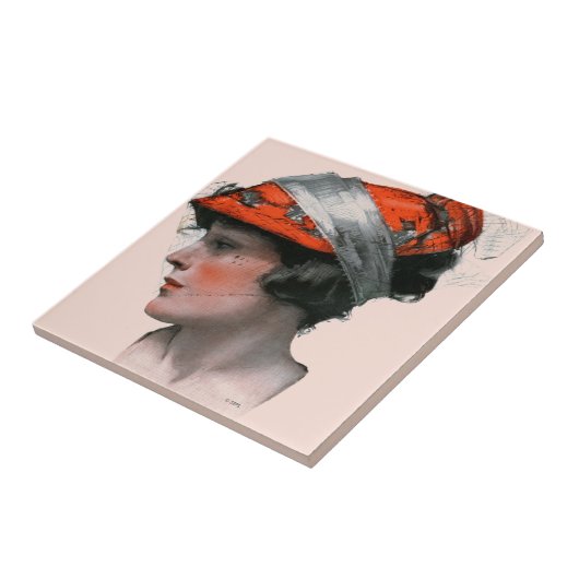 女性のプロフィール タイル (側面)