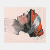 女性のプロフィール フリースブランケット (正面(横))