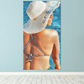 女性のプールの大きなキャンバスプリントウォールアート キャンバスプリント (インサイチュ (ウッドフロア))