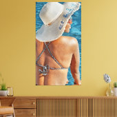 女性のプールの大きなキャンバスプリントウォールアート キャンバスプリント (インサイチュ (リビング))