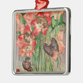 女性のヘッド花とのハッピーイースター メタルオーナメント (左)