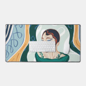 女性のヘビ – スネークヘッドレディ デスクマット (キーボード&マウス)