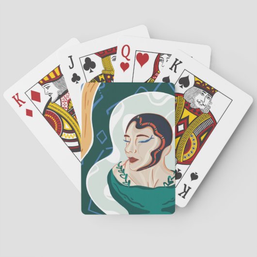 女性のヘビ – スネークヘッドレディ トランプ (裏面)