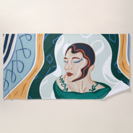 女性のヘビ – スネークヘッドレディ ビーチタオル