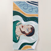 女性のヘビ – スネークヘッドレディ ビーチタオル (正面)