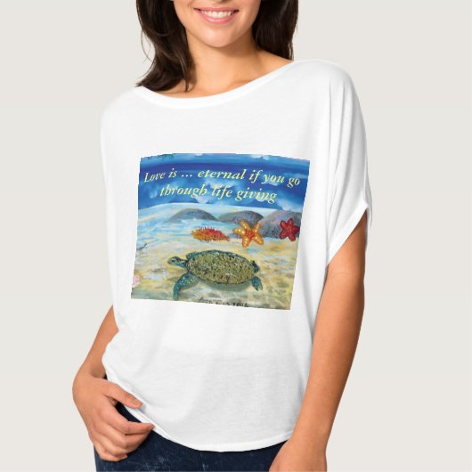 女性のベラ+キャンバスフローサークル上部、白 Tシャツ (正面)