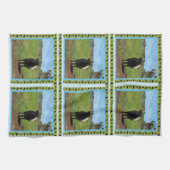 女性のベルト付きのガロウェイ牛 キッチンタオル (横)