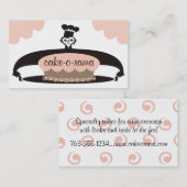 女性のペーストリー作りの職人のサービングはケーキの名刺を曇らしました 名刺 (正面/裏面)