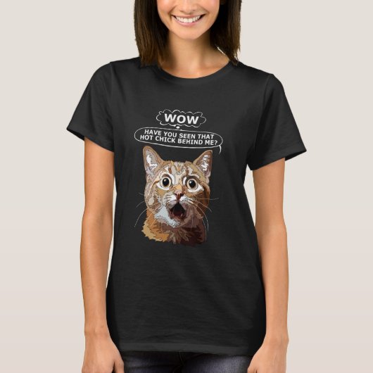 女性のホットな女子すごい面白い猫ママガール Tシャツ (正面)