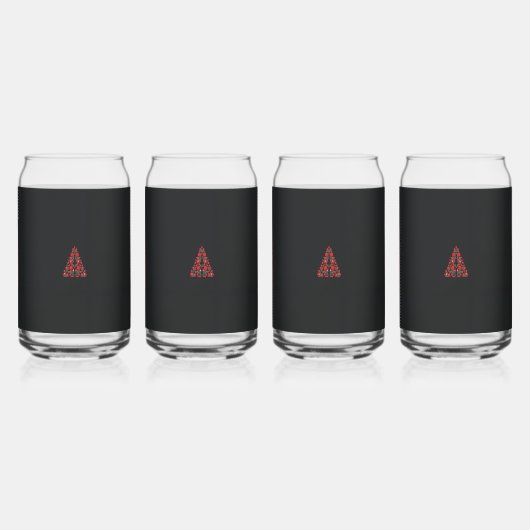 女性のホーの写真を持つ赤とベージュのスカーフ ガラス缶 (裏面)