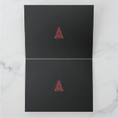 女性のホーの写真を持つ赤とベージュのスカーフ サンキューカード (内部)