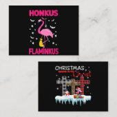 女性のホーンカスフラミンクスおもしろいのハロウィーンへの贈り物 エンクロージャーカード (正面/裏面)