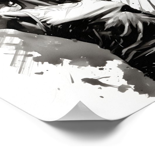 女性のボディビルダー曲げる筋肉フィットネス女の子 ポスター (角)