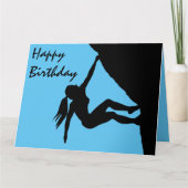 女性のボルダリング誕生日カード カード (正面)