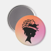 女性のボンネット7柑橘系アイスAH2010 マグネット (正面/裏面)