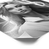 女性のポートレートのサテンポスター フォトプリント            (角)