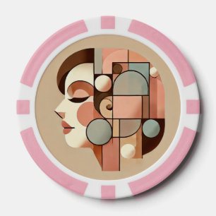 女性のポートレートを持つ製品 ポーカーチップ