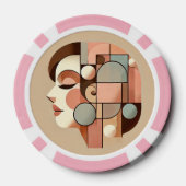女性のポートレートを持つ製品 ポーカーチップ (裏面)