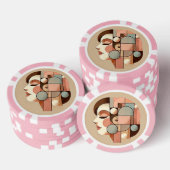女性のポートレートを持つ製品 ポーカーチップ (積み重ね)