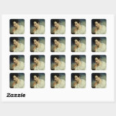 女性のポートレート3 スクエアシール (シート)