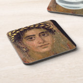 女性のポートレート、ロマノエジプトFayumから コースター (左側)