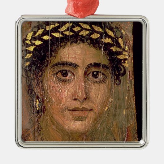 女性のポートレート、ロマノエジプトFayumから メタルオーナメント (正面)