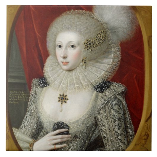 女性のポートレート、多分フランシスの綿、女性 タイル (正面)