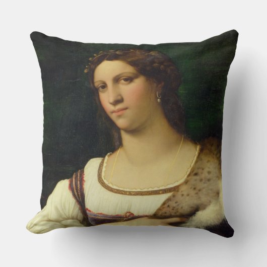女性のポートレート、1512年(キャンバスの油) クッション (正面)