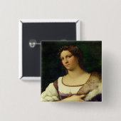 女性のポートレート、1512年(キャンバスの油) 缶バッジ (正面&裏面)