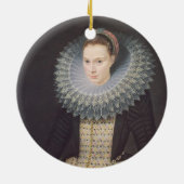 女性のポートレート、1613年(パネルの油) セラミックオーナメント (裏面)