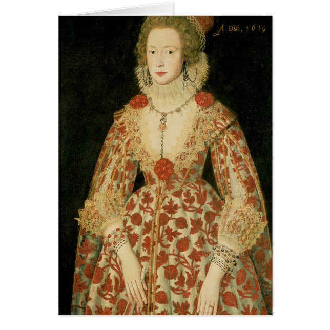女性のポートレート、1619年 (正面)
