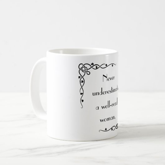 女性のマグを軽読く見せない コーヒーマグカップ (正面左)