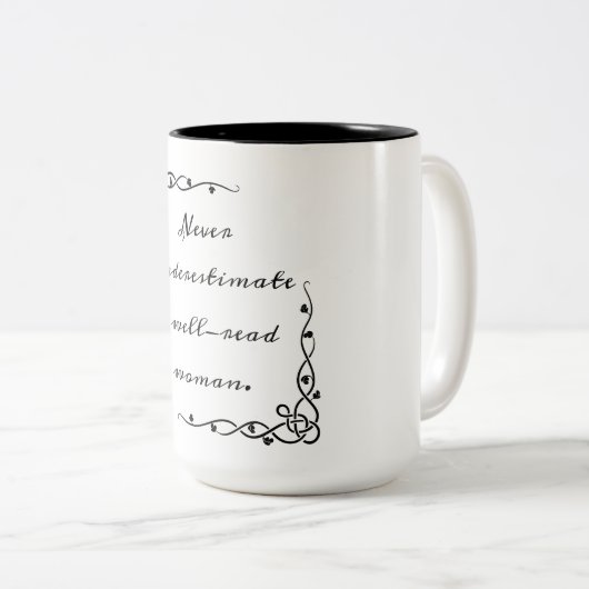 女性のマグを軽読く見せない ツートーンマグカップ (正面右)