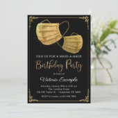 女性のマスカレードバースデーパーティー 招待状 (スタンド正面)