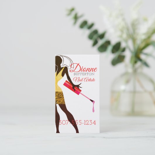 女性のマニキュアの芸術家のマニキュアの名刺 名刺 (スタンド正面)