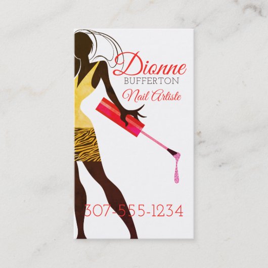 女性のマニキュアの芸術家のマニキュアの名刺 名刺 (正面)
