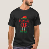女性のマミー小妖精や小人，クリスマスに見合うお母さん家族のため Tシャツ (正面)