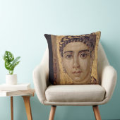 女性のミイラのポートレート、Fayumから、ロマノEgyp クッション (椅子)