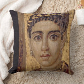 女性のミイラのポートレート、Fayumから、ロマノEgyp クッション (ブランケット)