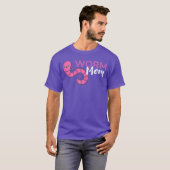 女性のミミズ農家ママ母親バーミキュラー赤いワーム Tシャツ (正面フル)