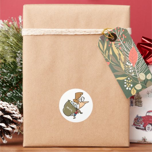 女性のメー運ルバッグステッカー ラウンドシール (クリスマス)